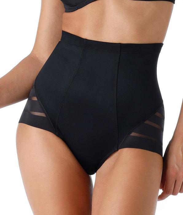 Lovable Guaina Vita Alta Fancy Shaping in microfibra modellante e tulle, nero