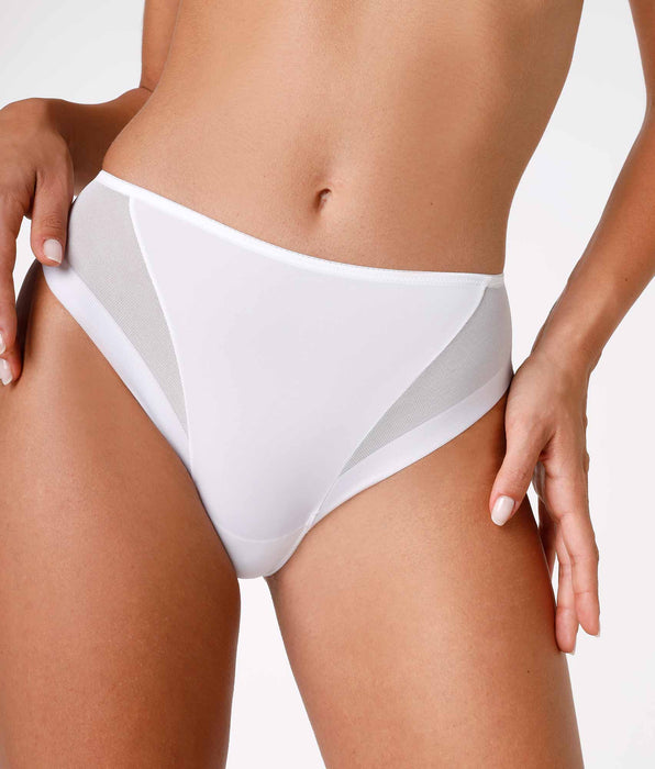Lovable Slip midi sgambato Invisibile Ultralight bianco in microfibra e tulle