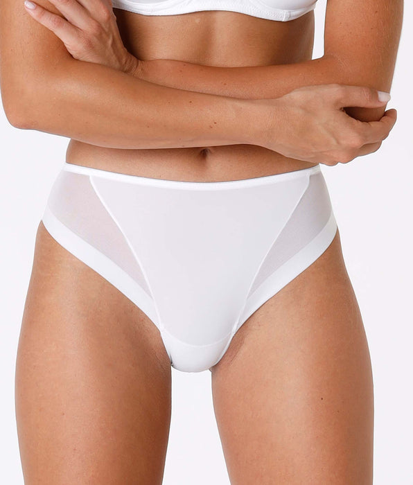 Lovable Slip midi sgambato Invisibile Ultralight bianco in microfibra e tulle
