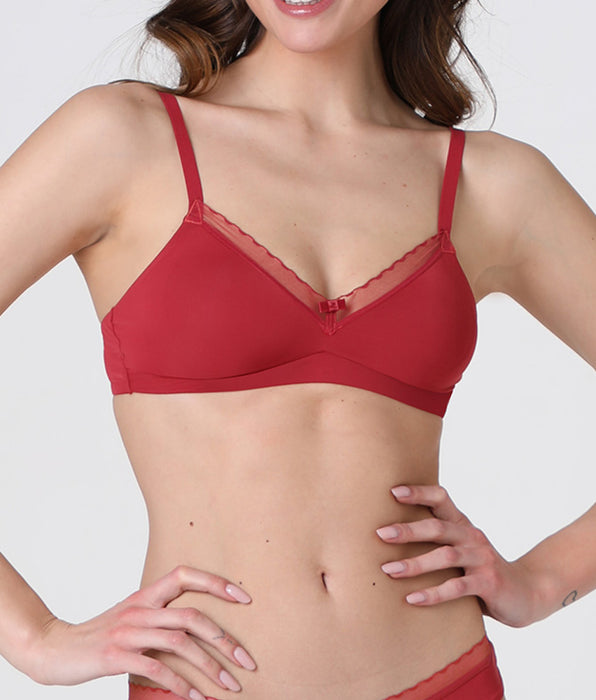 Lovable My Daily Comfort microfiber wireless bra, raspberry red