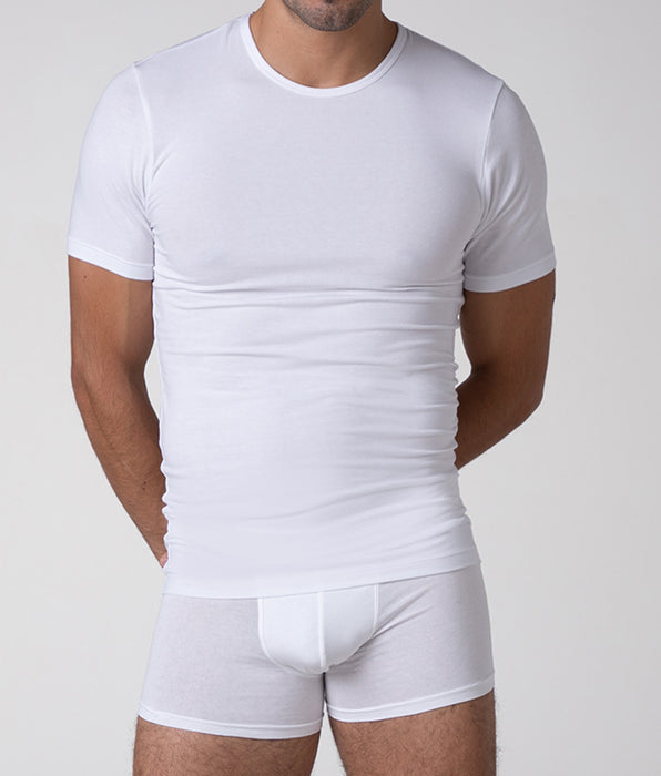 Lovable T-shirt girocollo Warm Sensation in Stretch Cotton, bianco