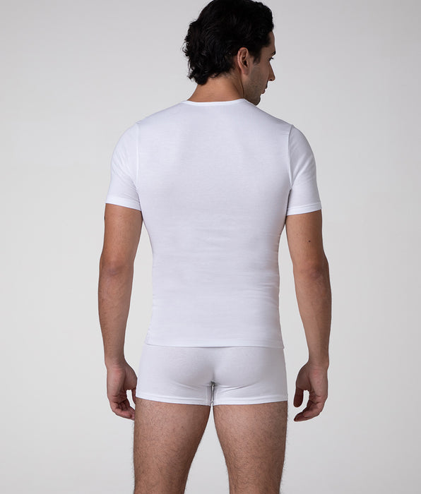 Lovable T-shirt girocollo Warm Sensation in Stretch Cotton, bianco