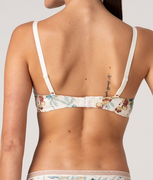 Lovable Reggiseno Senza Ferretto My Daily Comfort Printed in microfibra, stampa fiori su avorio perlato
