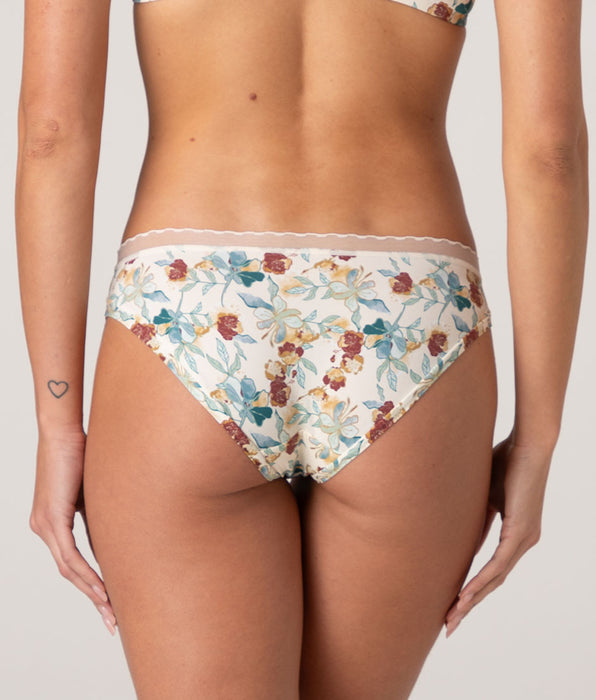 Lovable Slip My Daily Comfort Printed in microfibra, stampa fiori su avorio perlato