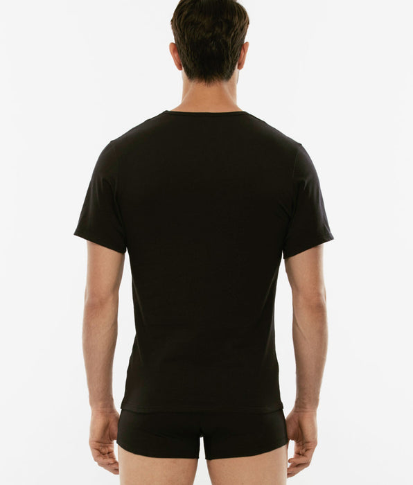 Lovable T-shirt 100% Pure Cotton nera in cotone con scollo a V