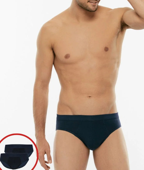 Lovable BiPack Cotton Stretch mini briefs in stretch cotton, blue