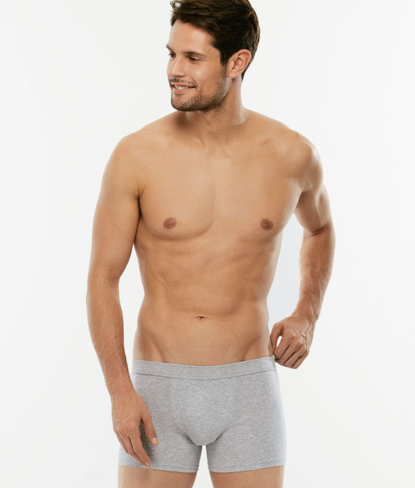 Lovable BIPACK - Short boxer Cotton Stretch grigio melange in cotone elasticizzato X2