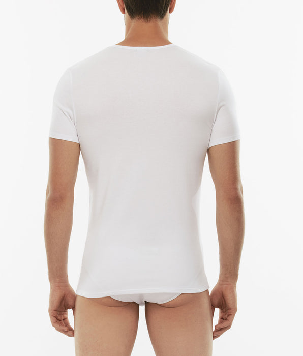 Lovable T-Shirt girocollo Cotton Stretch in cotone elasticizzato, bianco