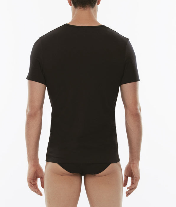 Lovable T-Shirt girocollo Cotton Stretch in cotone elasticizzato, nero