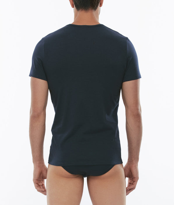 Lovable T-Shirt girocollo Cotton Stretch in cotone elasticizzato, blu