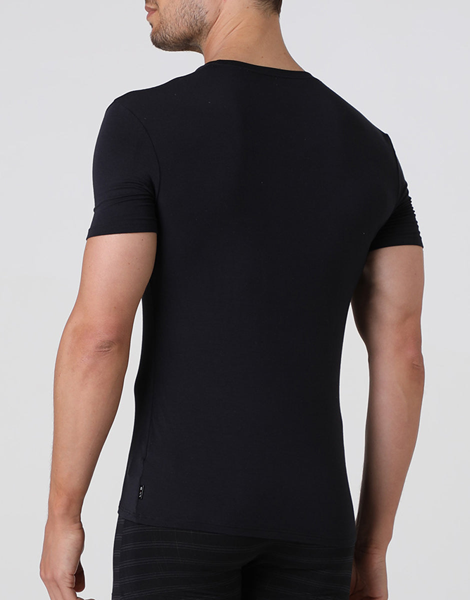 T-shirt Scollo A V Uomo Blu Petrolio - Asi Service - Foto 3