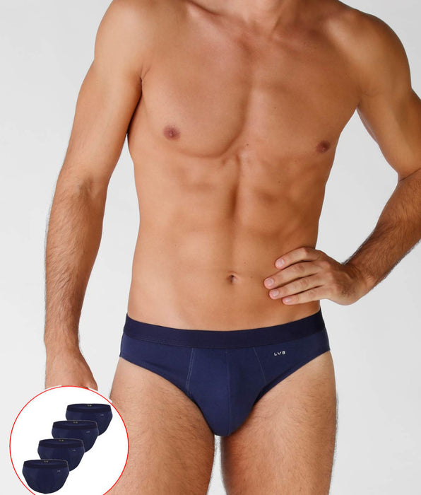 Lovable Stretch cotton briefs, pack of 4, blue