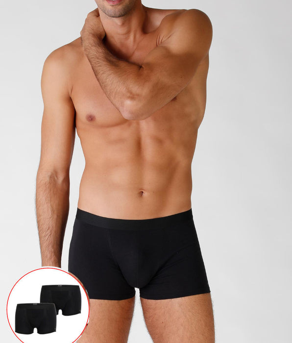 Lovable Bipack boxer in cotone elasticizzato, nero