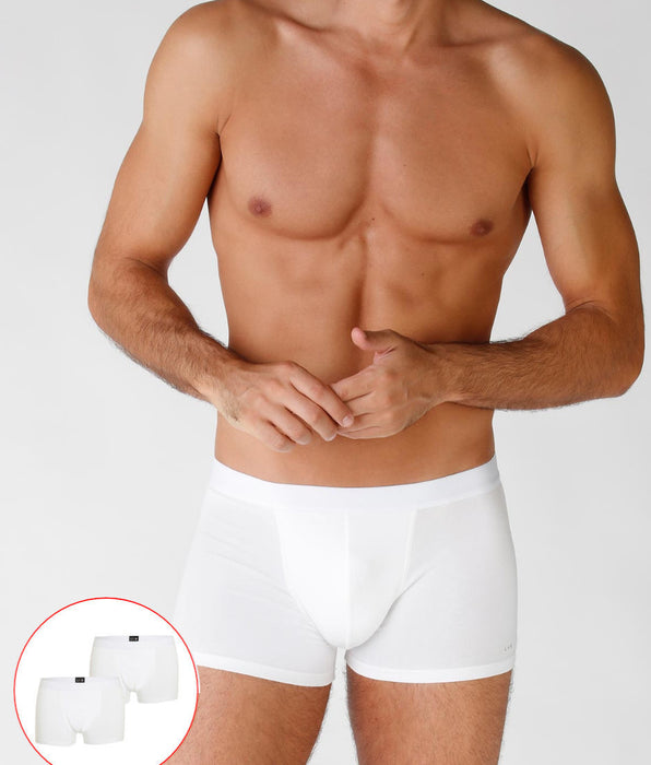 Lovable Bipack boxer in cotone elasticizzato, bianco