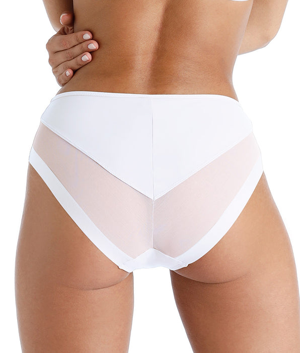Lovable Slip Midi Classic Invisible in microfibra e tulle, bianco