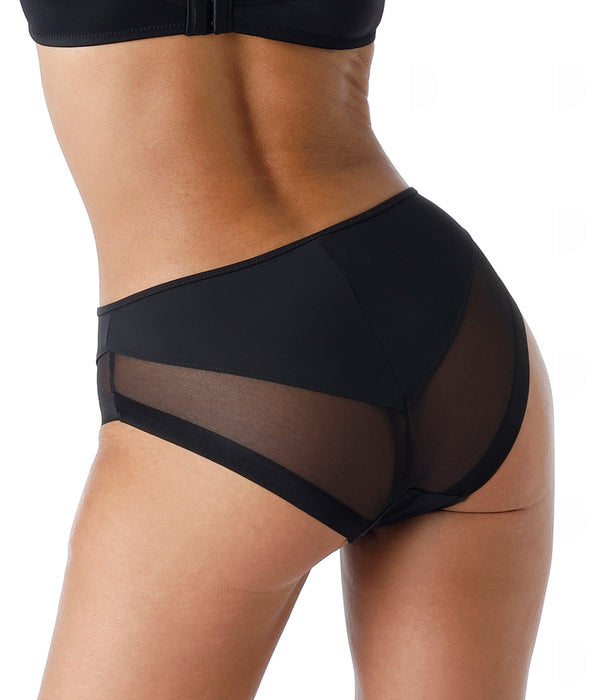 Lovable Slip Midi Classic Invisible in microfibra e tulle, nero