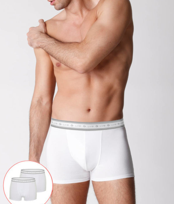 Lovable Boxer uomo in cotone biologico, confezione x2 bianco