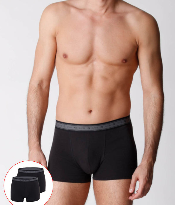 Lovable Boxer uomo in cotone biologico, confezione x2 nero