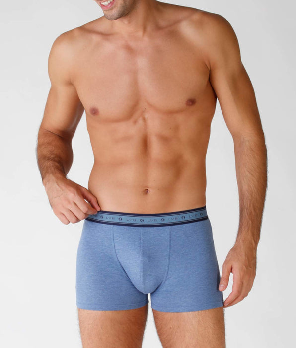 Lovable Boxer uomo in cotone biologico, confezione x2 blu melange