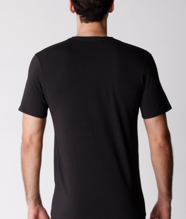 Lovable T-shirt scollo a V uomo in cotone biologico, confezione x2 nero