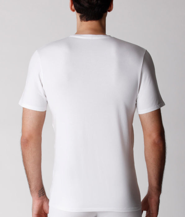 Lovable T-shirt girocollo uomo in cotone biologico, confezione x2 bianco