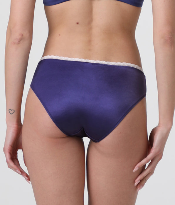 Lovable Slip Midi 24H Lift in microfibra lucida, blu violaceo