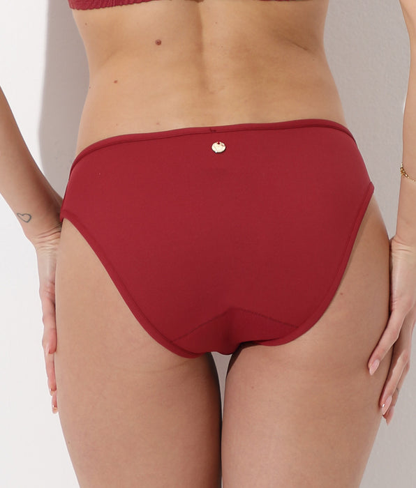 Lovable Costume Slip da Ciclo Flusso Medio Beachwear Period Panties in Microfibra Tecnica, rosso tibetano