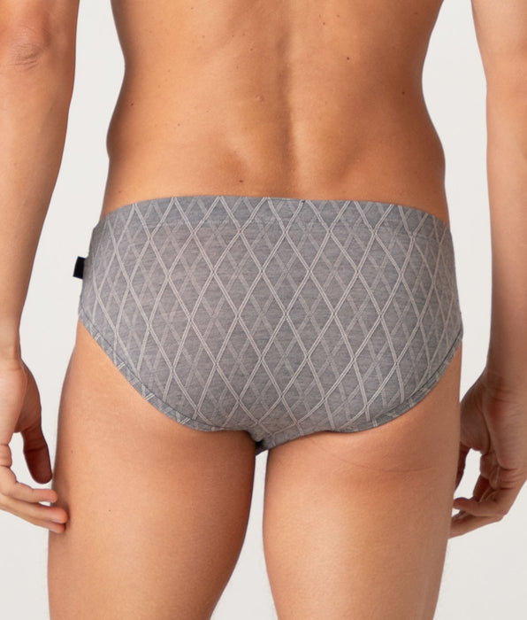 Lovable Slip Elegant Jacquard Micromodal, grigio melange e avorio