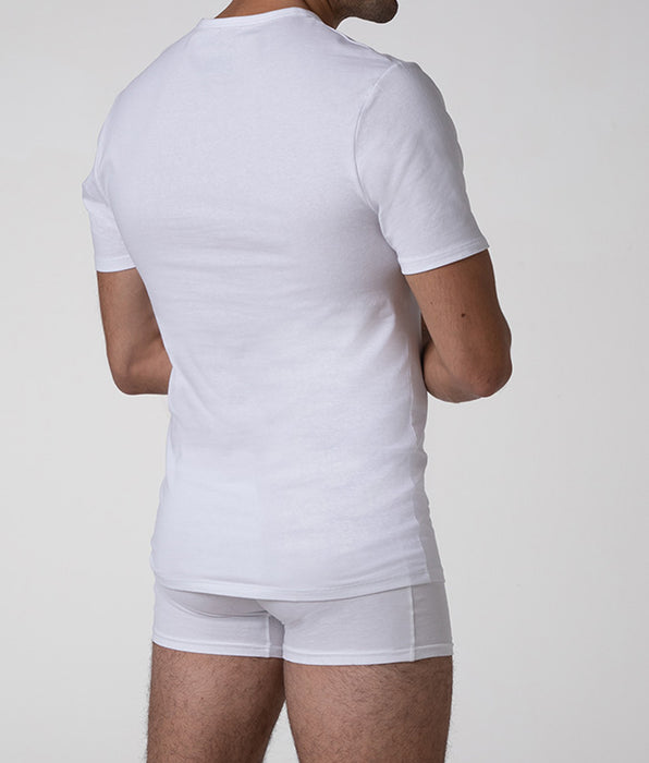 Lovable T-shirt scollo a V Cool Sensation in Stretch Cotton, bianco