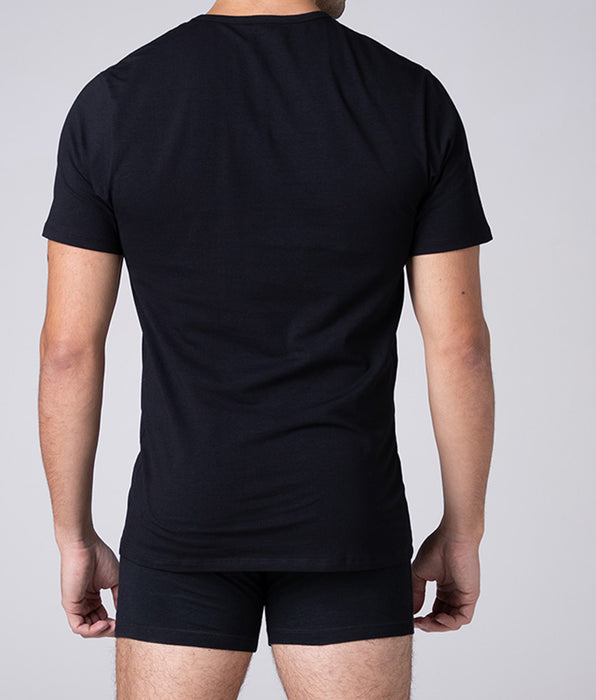 Lovable T-shirt scollo a V Cool Sensation in Stretch Cotton, nero