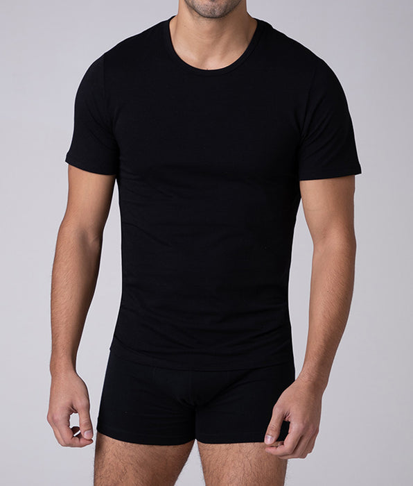Lovable T-shirt girocollo Cool Sensation in Stretch Cotton, nero
