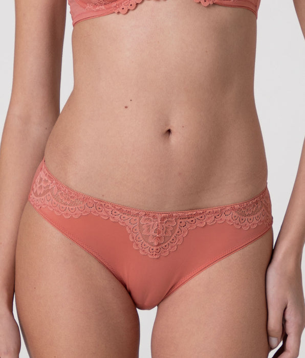 Lovable Stylish Lace Lace and Microfiber Briefs, light terracotta