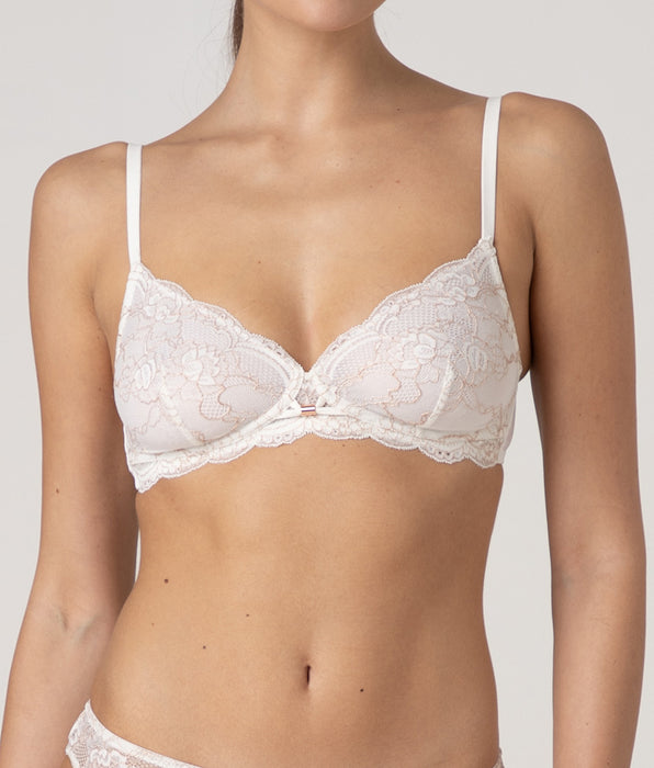Lovable Reggiseno senza ferretto Trendy Lurex in pizzo e tulle, bianco latte