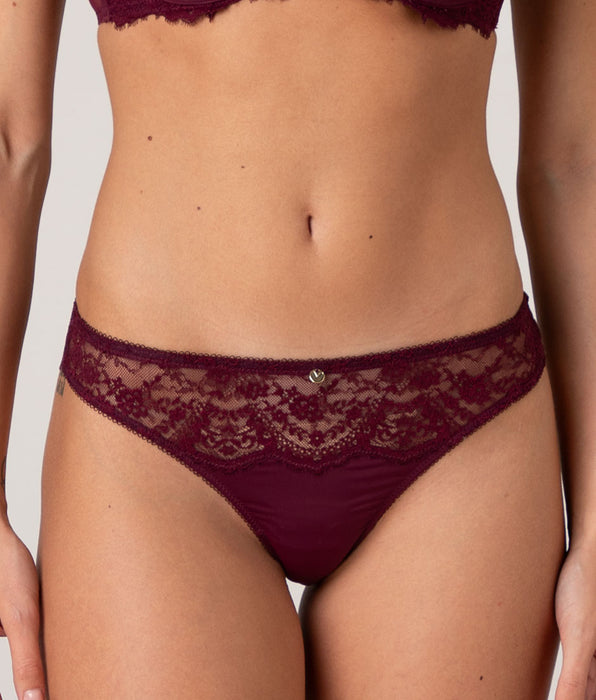 Lovable Brasiliano Beauty Lace in pizzo e microfibra, vinaccia