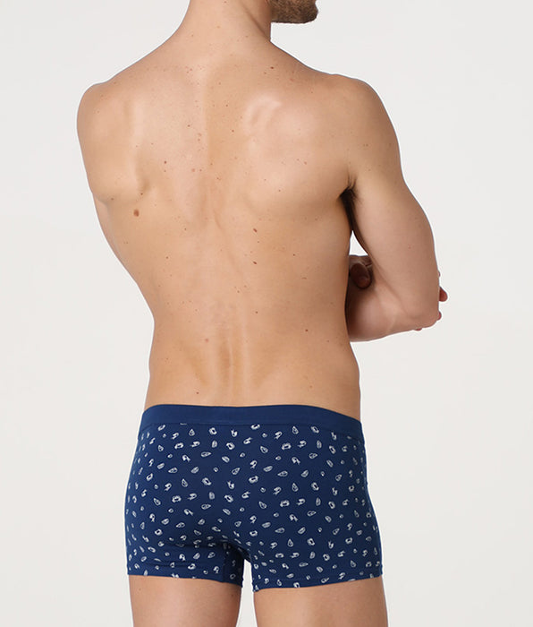 Lovable Boxer Printed Stretch Cotton, blu stampa