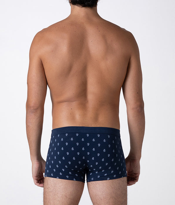 Lovable Boxer Printed Stretch Cotton, blu stampa cachemire