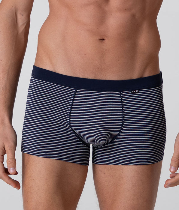 Lovable Boxer Casual Stretch Cotton, righe blu e avorio