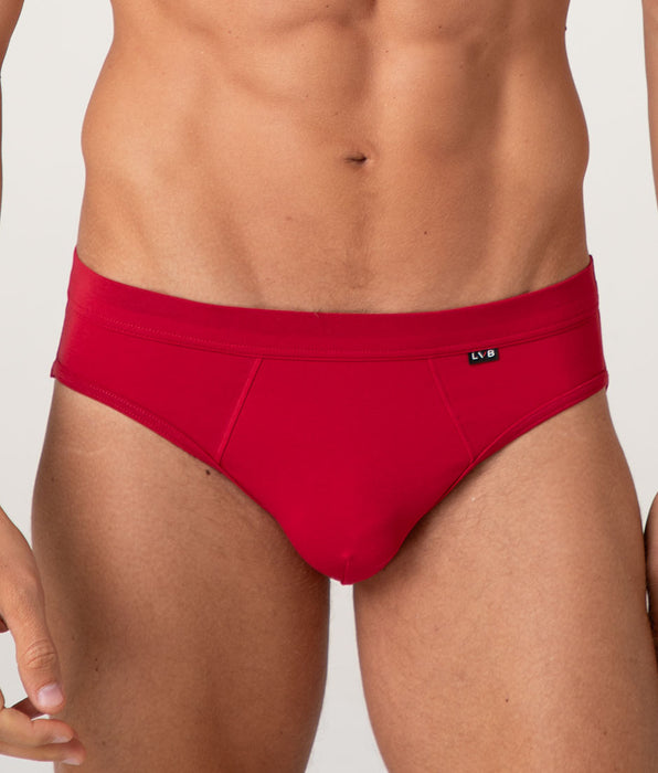 Lovable Solid Red Xmas Briefs, Christmas Red