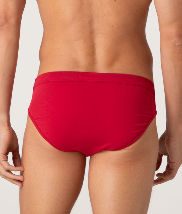 Lovable Solid Red Xmas Briefs, Christmas Red