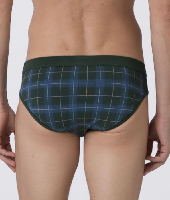 Lovable Slip Printed Stretch Cotton, check verde e blu