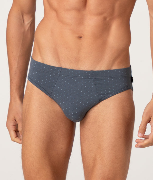 Lovable Slip Printed Cotton Modal, antracite pois azzurro