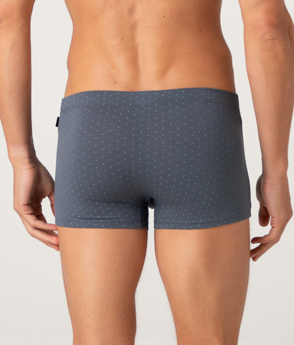Lovable Boxer Printed Cotton Modal, antracite pois azzurro