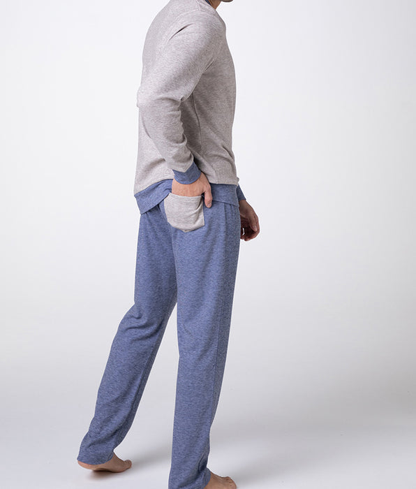 Lovable Pigiama Lungo Girocollo in Caldo Interlock, beige melange