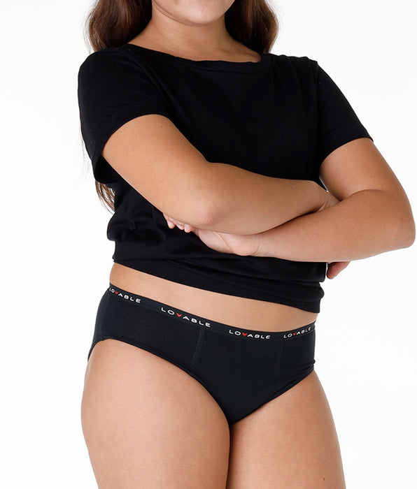 Lovable Slip da Ciclo per Adolescenti MY FIRST PERIOD PANTIES, flusso medio  - Nero