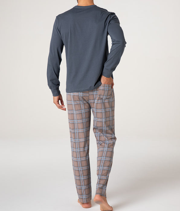 Lovable Pigiama Lungo Scollo a V in Jersey, grigio scuro