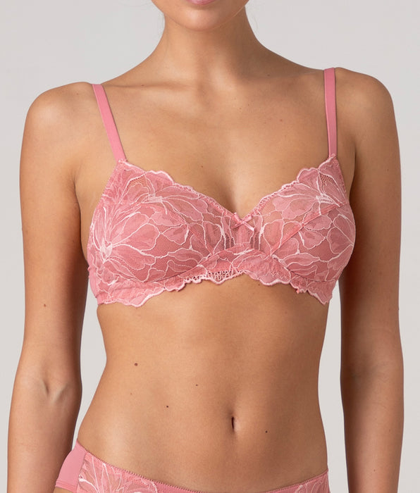 Lovable Reggiseno senza ferretto Floreal Lace in pizzo, rosa pesco