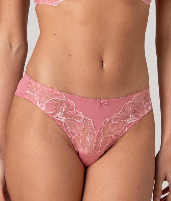 Lovable Brasiliano midi Floreal Lace in pizzo e microfibra, rosa pesco
