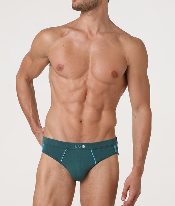 Lovable Slip Sporty Stretch Cotton, verde mediterraneo e turchese