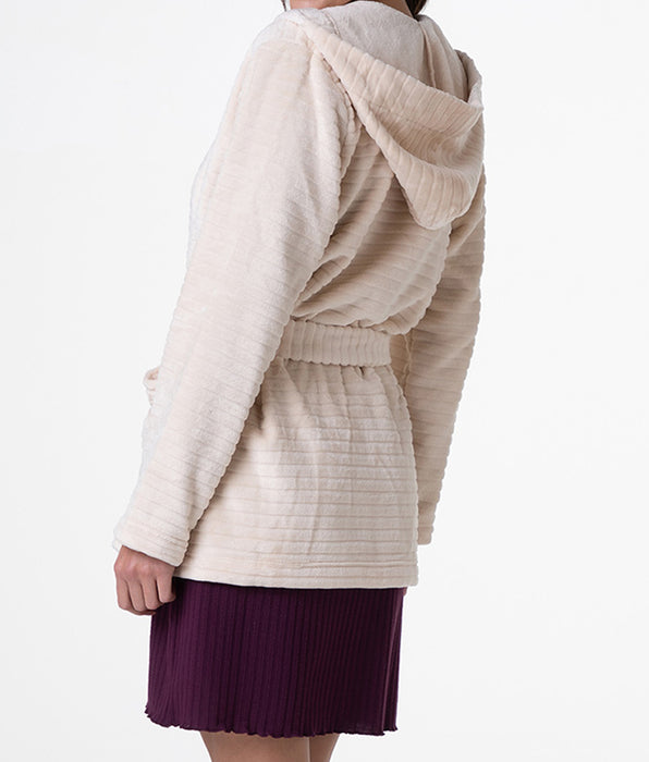 Lovable Vestaglia in Pelliccetta Jacquard, avorio perlato