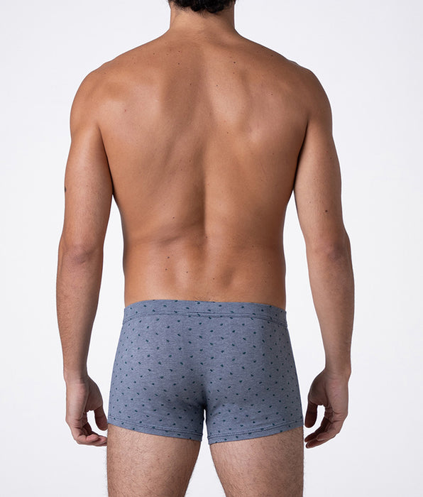 Lovable Boxer Classic Cotton Modal, blu stampa alberi